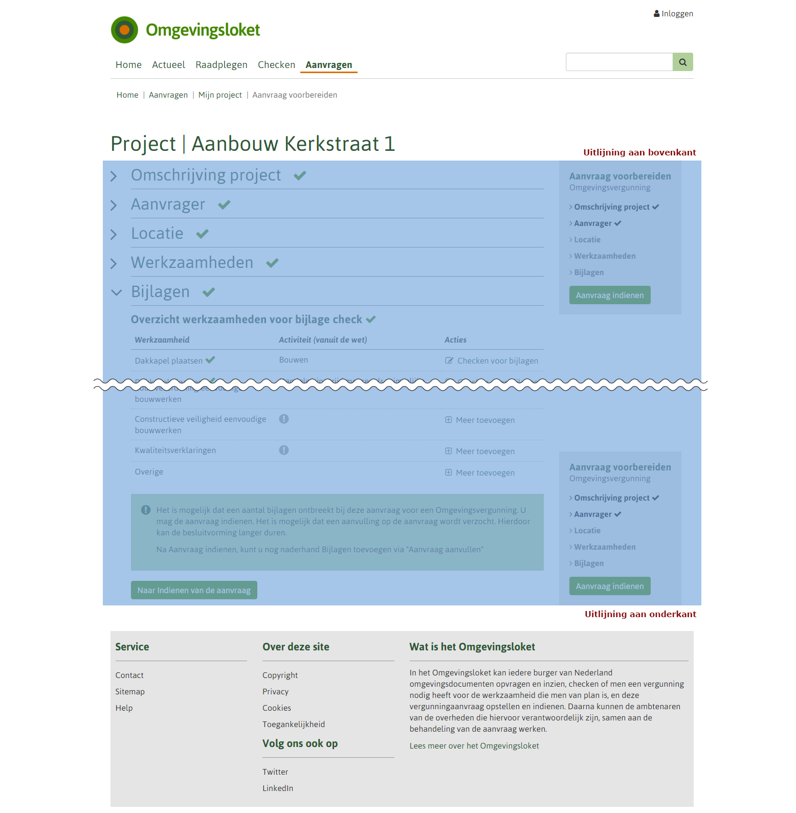 Instructie positionering checklist aside