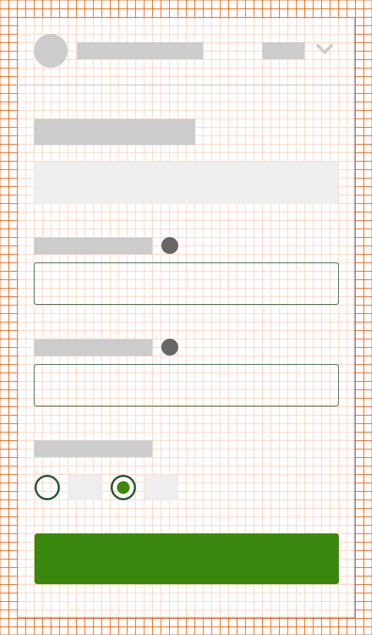 Voorbeeld van het 8px grid op een mobiel layout
